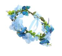 Lurrose Vintage Blue Floral Headband Hair Accessory Made of Cloth with Fine Craftsmanship, Elegant Flower Wreath Headband for Women Suitable for Photo Prop and Daily Outfits