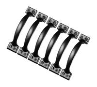 Lurrose Vintage Bow Shaped Drawer Pull Handles 6 Inch Black Iron with Screws for Cabinet, Cupboard, Wardrobe Door 6Pcs Decorative Hardware for Interior Use