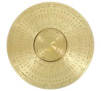 Lurrose Vintage Brass Chinese Compass, Small Portable Taoist Copper Compass with Rotatable Double-sided Bagua Mirror, Traditional Feng Shui Decorative Home Accent