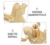 Lurrose Vintage Brass Frog Door Knobs Chinese Toad Cabinet Pulls with Handcrafted Detail Smooth Operation Animal Handles for Bedroom Dressers Wardrobes Furniture Traditional Fortune Symbol