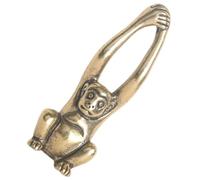 Lurrose Vintage Brass Gibbon Sculpture Retro Long-arm Monkey Figurine Tabletop Animal Decor for Home and Office Collectible Ornament