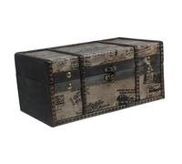 Lurrose Vintage British Style Wooden Jewelry Box with Lid Elegant Treasure Chest for Home Office Storage Decorative Keepsake Organizer Classic Sophisticated Design for Birthday and Travel