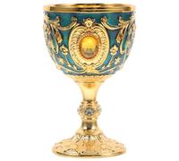 Lurrose Vintage European Chalice Goblet 2.68In Decorative Gold Chalice Goblet Medieval Offering Bowl for Halloween and Ceremonial Use