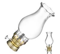 Lurrose Vintage Glass Oil Lamp Shade with Burner Base and Decorative Edge, Replacement Hurricane Lamp Globe for Kerosene Lanterns, Suitable for Indoor and Outdoor Lighting Random Color