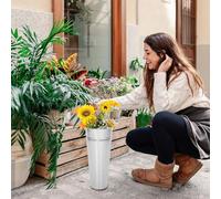 Lurrose Vintage Iron Tinplate Flower Vase Metal Bucket for Cemetery Flowers and Grave Decorations Multipurpose Rustic Centerpiece for Wedding Dining Table and Living Decor