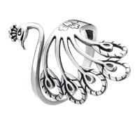 Lurrose Vintage Peacock Ring for Crocheting and Knitting Accessories Open Band Adjustable Copper Ring with Unique Ethnic Style and Classic Ancient Charm Color Color for Women