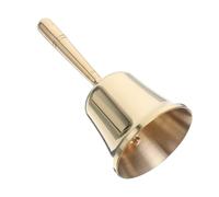 Lurrose Vintage Solid Brass Hand Bell with Metal Clapper Loud Clear Sound for Classroom Teachers Dinner Service Hotel Reception Portable and Handheld Bell for Indoor and Outdoor Use