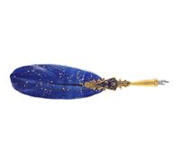 Lurrose Vintage Style Blue Dip Pen with Metal Plume for Calligraphy and Artistic Creation Featuring Quill Decoration and Exceptional Control and Stability
