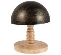 Lurrose Vintage Style Hat Rack Stand with Wooden Base Freestanding Bronze Hat Display Holder for Tabletop Vertical Cap Organizer Suitable for Wigs and Baseball Caps in Home or Closet