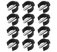 Lurrose Walking Stick Clip People with Disabilities and Seniors and People with Disabilities Daily Use Outdoor 12pcs C-Shaped Clamp Abs Steel Black Non-Slip Secure Connection for Walker