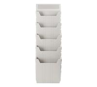 Lurrose Wall Mounted File Holder - Expandable A5 Document Storage Rack for Office, Magazine Organizer for Mails, Folders, Brochures (light Grey)