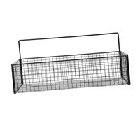 Lurrose Wall-mounted Vegetable Storage Basket with Hollow-out Design Medium Black Kitchen Organizer for Garlic Fruits and Multi-purpose Kitchen Use Space-saving Heavy Duty Rack for Home