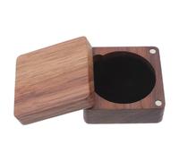 Lurrose Walnut Wood Coin Storage Box Small Trinket Keepsake Case with Magnetic Closure Soft Interior Padding Portable Display Case for Collectors Presentation