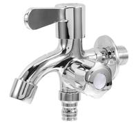 Lurrose Water Faucet Bathroom Pool Faucet Zinc Alloy Silver 1/2 Thread 20mm Outlet Gentle Water Flow Rust-Resistant for Bathtubs and Outdoor Garden Settings