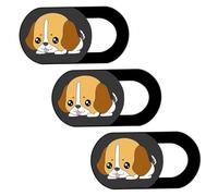 Lurrose Webcam Privacy Cover 3Pcs Slide Cartoon Puppy for Laptop and Tablet, Camera Protector for Online Security and Privacy