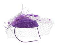 Lurrose Wedding Bride Headband Women Fascinator Headband Elegant Plume Gauze Comfortable Easy to Wear for Brides and Birthday Stage Performances