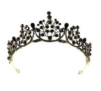 Lurrose Wedding Party Headdress Bridal Head Decor Vintage Baroque Alloy Crystal Crown Adds Charm Suitable for Thick Or Thin Hair Bridesmaids Ladies for Cosplay Dances