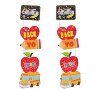 Lurrose Welcome Back to School Banner 1 Pair, Classroom Door Hanging Decor (120x25cm), Welcome Porch Sign for School Party, Indoor/Outdoor First Day Sign