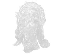 Lurrose White Judge Wig for Men Lightweight Pvc Curly Wig with Comfortable Attachment for Cosplay and Costume Parties Elegant Sophisticated Fancy Dress Accessory