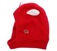 Lurrose Windproof Large Dog Beanie Hat with Bunny Ears Soft Knitted Winter Headwear for Golden Retrievers Elastic Comfortable Fit for Outdoor Protection and Cute Costume Party Accessory