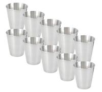 Lurrose Wine Cups Silver Colour 70ml Stainless Steel 10pcs Multi-Function Drinking Cups Sturdy and Not Easy to Deform Or Break for Camping and Household Use