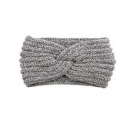 Lurrose Winter Running Headband Knitted Winter Headband Cross Head Wrap Woolen Yarn Hair Band Elastic Ear Warmer Headdress for Sports Makeup (Grey) Womens Workout Headbands