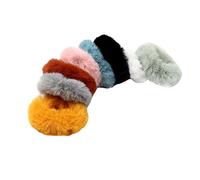 Lurrose Womens Hair Bands 8pcs Furry Hair Scrunchies Elastic Hair Rings Winter Hair Rings Christmas Hair Ropes Cute Ponytail Holders for Girls Woman Girl Scrunchies