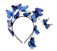 Lurrose Womens Headbands Headband Fascinator Hat Halloween Costume Bohemian Headpiece for Women (Blue) Black Hair Clips