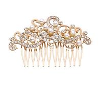 Lurrose Womens Wedding Hair Side Comb Vintage Bridal Hair Comb Hair Pieces Hair Accessory for Women (Golden) Ladies