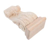 Lurrose Wood Corbel Decorative Carved Solid Wood Applique 5.59X3.15X2.00In for Kitchen Fireplace mantels Doorway wall Trim Rustic European Style Khaki Smooth Surface