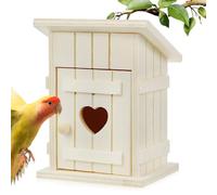 Lurrose Wooden Bird House 8x7x10cm Natural Wood Garden Bird Nesting Box for Backyard Wildlife