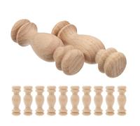 Lurrose Wooden Finials 12Pcs Unfinished, Solid Wood Dowels 6X1.8Cm, Miniature Pillar Models for Furniture and Window Treatment Decoration
