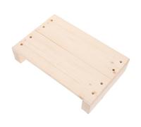 Lurrose Wooden Foot Stool Space Saving Design Safety Footrest in Khaki for Seniors Getting Off Vehicles and Bed for Bedroom Kitchen Bathroom