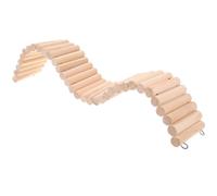 Lurrose Wooden Hamster Ladder Enhancing Pet's Well-being Small Animals, Versatile Beige Wood Climbing Platform Suitable for Hamsters and Rats in Cage Play