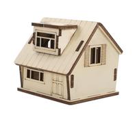 Lurrose Wooden House Model Kit DIY Miniature Log Cabin Assembly Puzzle for Adults Creative Tiny House Craft for Home Decor and Collectible