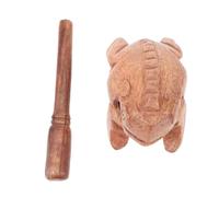 Lurrose Wooden Woodcarving Frog Desktop Adornment Delicate Craft Decorative Ornament for Home Office Shelf Display Idea
