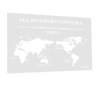 Lurrose World Map Cake Stencil Mold, Reusable Plastic Baking Decorative Template with City and Globe Patterns, Multifunctional DIY Powdered Sugar Sieve Stencil for Cake and Coffee