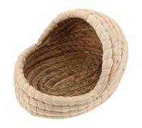 Lurrose Woven Corn Husk Straw Nest for Hen and Small Bird Breeding, Encouragement with Breathable Structure, Suitable for Chicken Coop and Bird Cage, Size 28x20x18cm