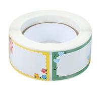 Lurrose Writable Adhesive Name Tags for Clothes and Bottles, Small Colorful Non-Dry Peel Stickers, Daycare Labels for Boys and Girls and School Use, Cartoon Cute Design