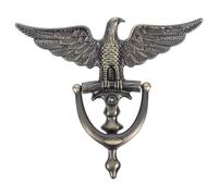 Lurrose Zinc Alloy Door Knocker with Peephole Security Eagle Head Design European Style for Front Door Entrance Decoration