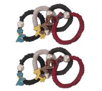 Lurrose Zodiac horse bead elastic hair ties 8pcs colorful seamless ponytail holders for work and frequent outfit changes