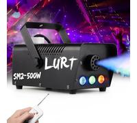 LURT Fog Machine LED Light 500W Mini Fog Machine Wireless Remote Control Portable Auto Mode for Party Outdoor Halloween Wedding Stage Effect Indoor Disco and