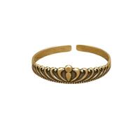 Lurtwais 1 Piece Of Retro Crown Bracelet Engraved With Buddhist Scriptures Brass Bracelet With Adjustable Opening