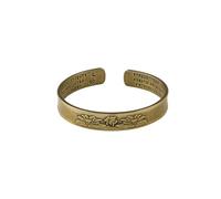Lurtwais 1 Piece Of Vintage Vintage Lotus Bracelet With Engraved Buddhist Scriptures And Brass Bracelet With Adjustable Opening