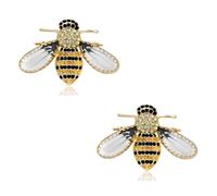 Lurtwais 2 PIECESFashionable And Cute Oil Studded Little Bee Brooch That Can Be Decorated With Collars, Dresses, Sweaters, Scarves, And Shawls, Metal, alloy