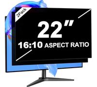 LUSA DESIGN [2-Pack] 22 Inch Computer Privacy Screen for 16:10 Aspect Ratio Widescreen Monitor, Eye Protection Anti Glare Blue Light Monitor Privacy Filter, Removable Anti-Scratch 22in Protector Film