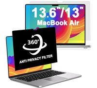 LUSA DESIGN 360° Privacy Screen MacBook Air 13.6 Inch (2022-2025, M2, M3, M4)&MacBook Air 13 (2018-2021, M1), 360° Removable Matte Anti Glare Blue Light Protector Private Filter