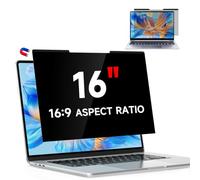 LUSA DESIGN Magnetic Laptop Privacy Screen 16 Inch 16:9 Aspect Ratio | Laptop Screen Privacy Shield for Lenovo Hp Dell Acer Asus Envy Xps, Removable Anti Glare Blue Light Computer Filter Protector