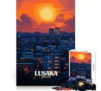 Lusaka Zambia Cityscape at Sunset 1000-piece Puzzle for Adults Intellectual Fun Peaceful Recreation Fine Cut Creative Gift size 38x26cm