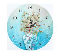 LUSandy DIY 5D Diamond Painting Clock Kits for Adults Flower Vase Partial Drill Special Shaped Diamond Art Wall Clock Crystal Rhinestone Diamond Painting by Number Mosaic Art Crafts Home Wall Decor